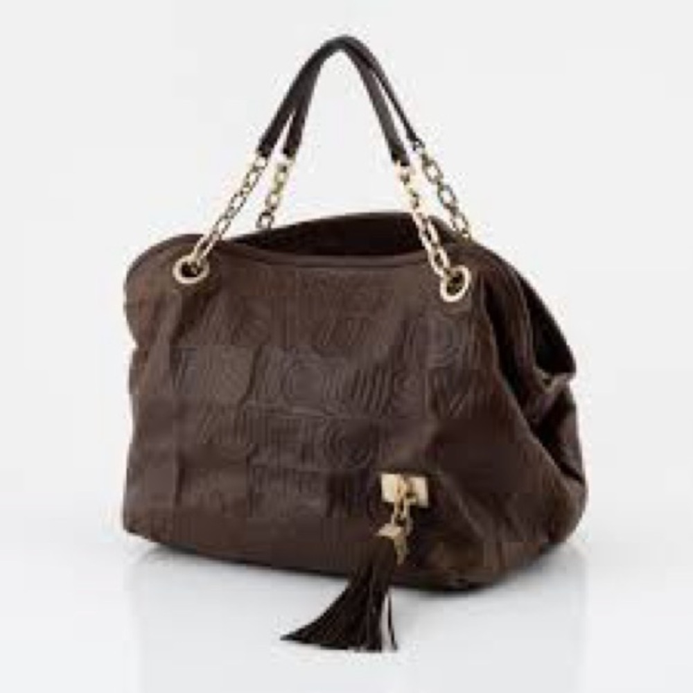 Louis Vuitton Dark Brown Embossed Shoulder Bag - Picture 9 of 10